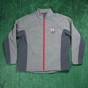 Mens Racing Chase Authentics Dale Jr. #88 Grey Full-Zip Jacket Large